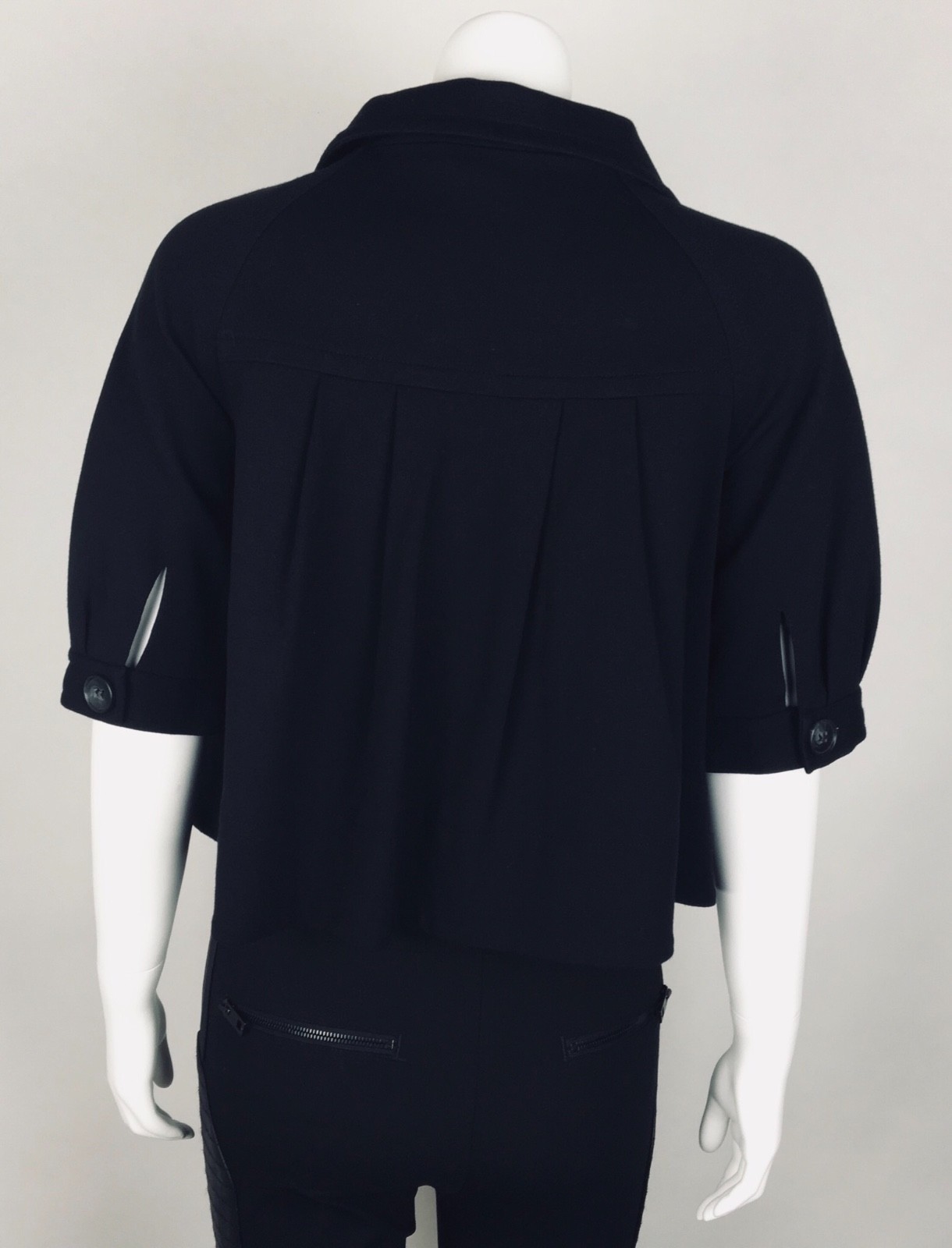 THEORY WOMEN’S JACKET MEDIUM SOLID BLACK POCKETS … - image 3