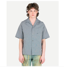 Maison Margiela Blue-Gray Linen Poplin Bowling Shirt Size 40