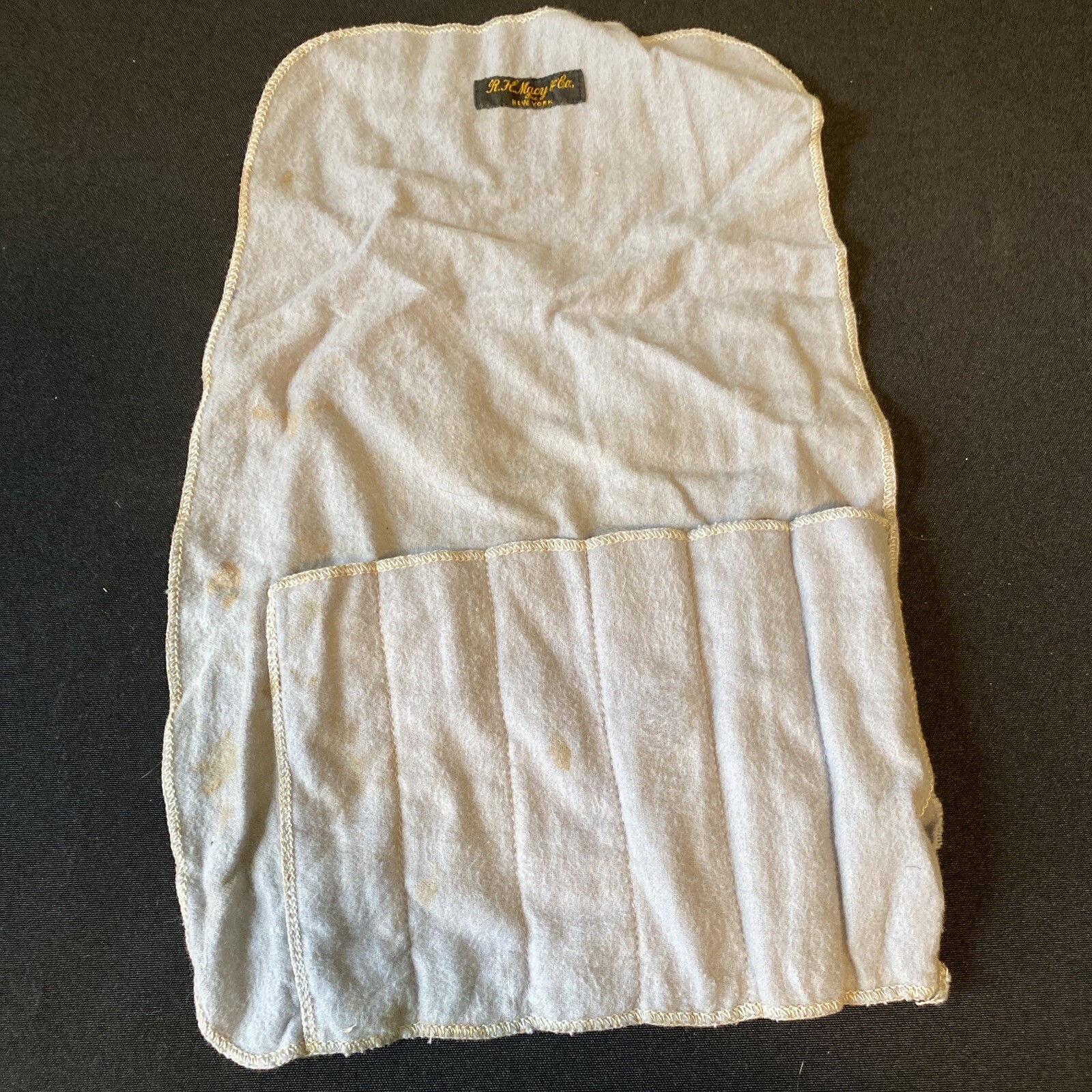 R H Macy Silver Anti Tarnish 6 Slot SILVERWARE WRAP Storage Bag