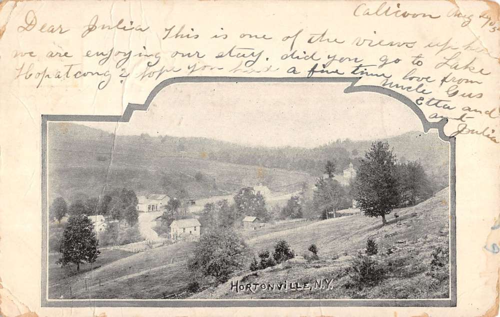 Hortonville New York Birdseye View Of Village Antique Postcard K39543
