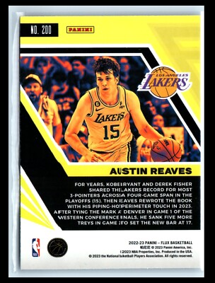 2022-23 Panini Flux #200 Austin Reaves Los Angeles Lakers | eBay