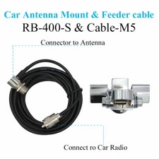 Mobile Radio Antenna Mount Base Clip with Coax Cable 5m 16.4ft SO239 to PL-259