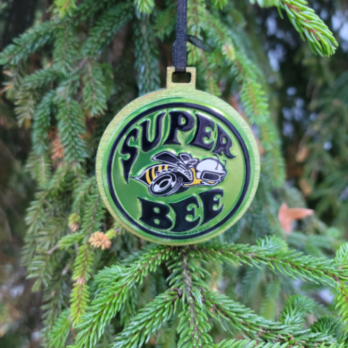 Ornement Dodge Super Bee ornements de Noël pièces authentiques bois et métal - Photo 1 sur 4