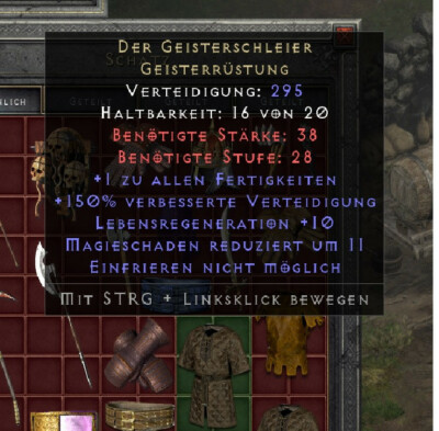 Diablo 2 Resurrected Geisterschleier Rüstung, Diablo Rüstung, Diablo2 LOD Item