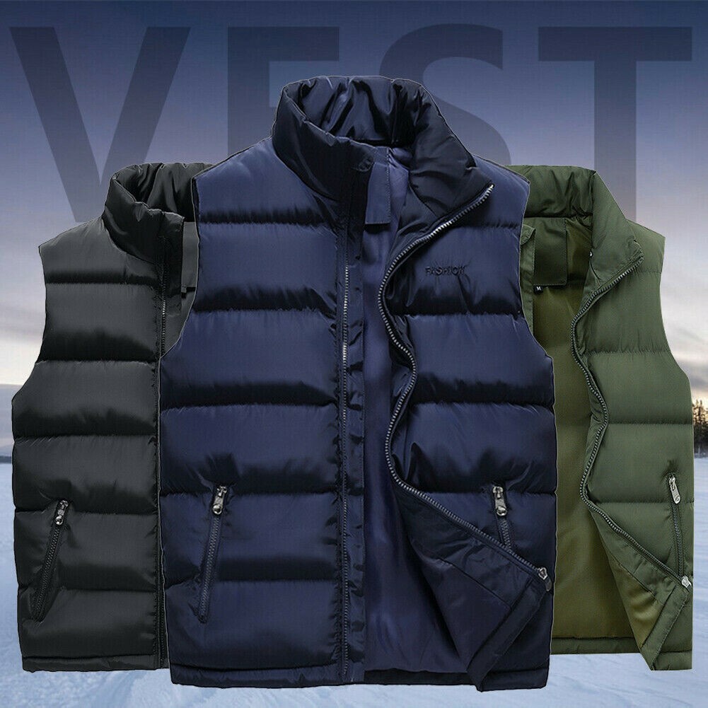 Mens Quilted Bubble Puffer Waistcoat Vest Tank Top Padded Jacket