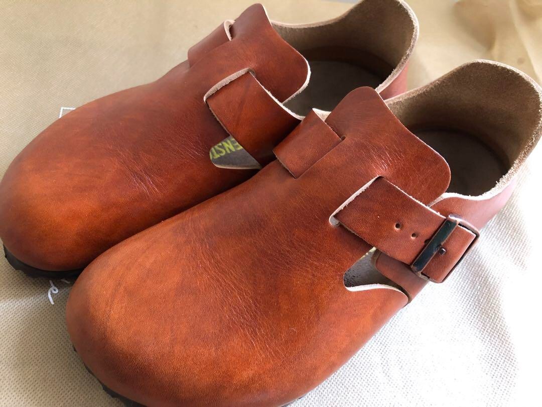 Birkenstock London Flat Shoes Clogs Brown Leather EU 36 JP Birkenstock London Flat Shoes Clogs Brown Leather EU 36 JP