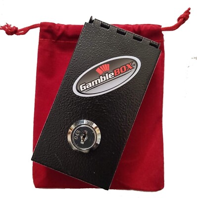 USA Red Velvet Gamble Box Gambling Casino Pocket Cash Drop Lock Safe Wallet Bank