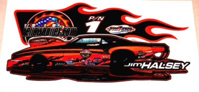 Jim HALSEY  Yellowbullet PRO STOCK NHRA Drag Racing Full Color Sticker