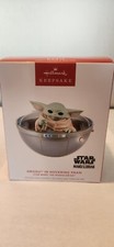 Hallmark Star Wars Mandalorian Grogu In Hovering Pram Ornament 2024 NIB