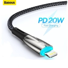 Baseus 20W Led PD To iPhone Fast Charging Cable For iPhone 14 13 12 11 Pro Max X