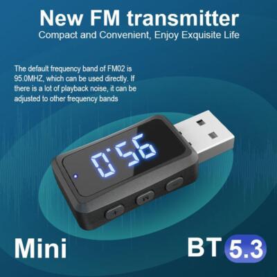 USB Car Bluetooth 5.3 FM Transmitter Receiver Handsfree Power USB Car Call I7R4