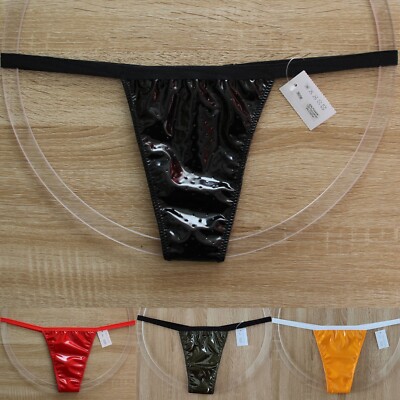 Damen String Tanga - Lack Optik - glänzend - Wetlook - uni - Gr. 36/38