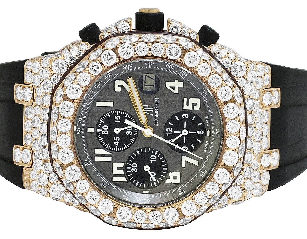 Audemars Piguet Royal Oak Offshore 18K Rose Gold 42MM Diamond Watch 19.5 Ct