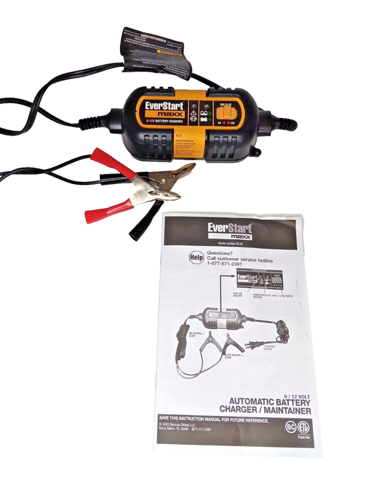 Everstart Maxx 6/12 Volt Automatic Battery Charger/Maintainer BC3E Used