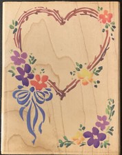 Stampendous Flower Heart Border Rubber Stamp
