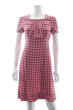 Louis Vuitton Silk Printed Mini Dress / Brown, Pink