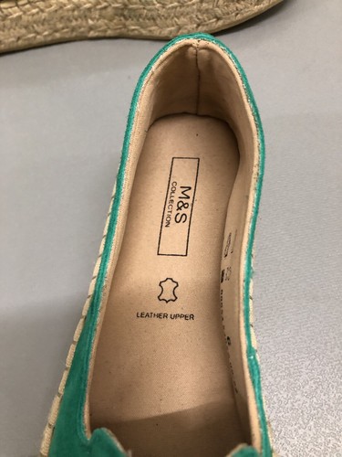 Marks & Spencer Echt Wildleder Plateau Espadrilles Schuhe UK 6 EU 39,5 Grün 40£ - Bild 8 von 10