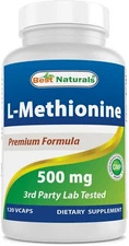 Best Naturals L-Methionine 500 mg 120 Veggie Capsules 