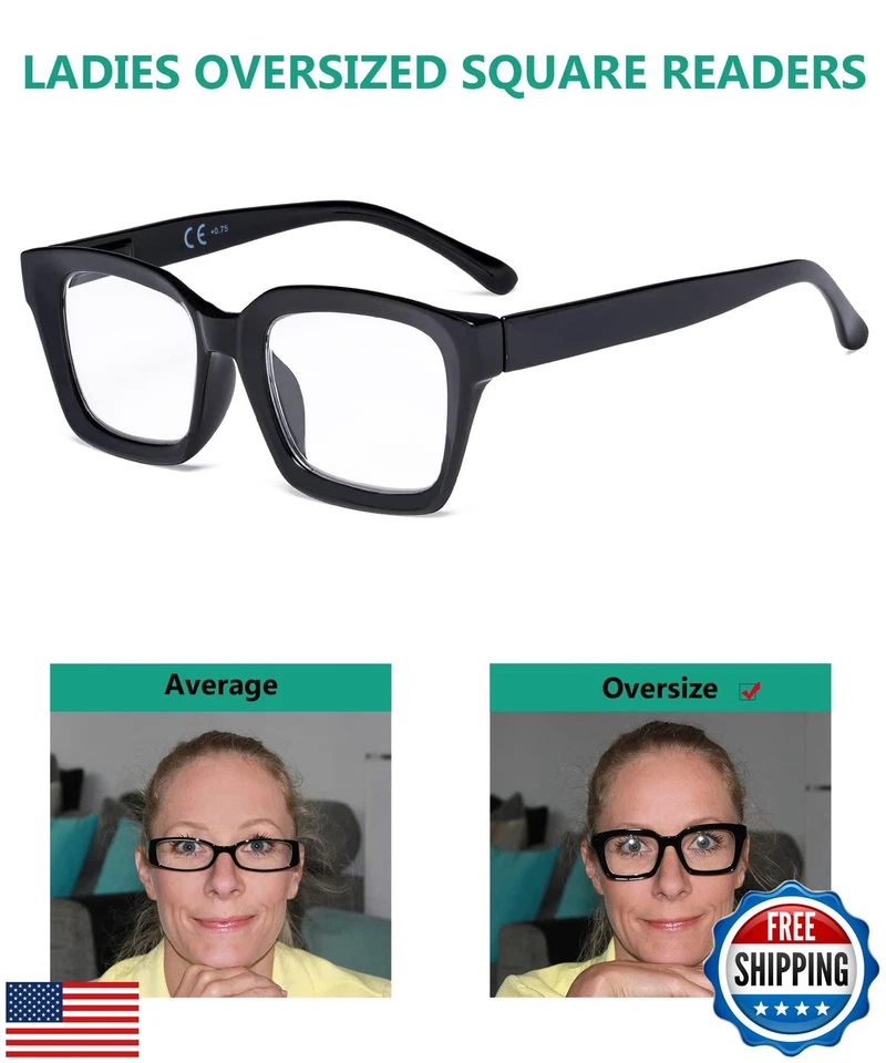 Очки для чтения женские Eyekepper упаковка 4 шт. - большие квадратные дизайнерские для чтения - Изображение 3 из 4