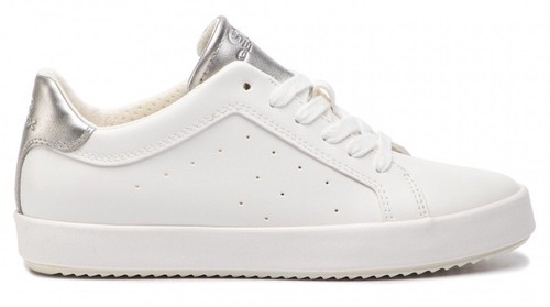 GEOX SP BLOMIEE D926HB scarpe donna sneakers pelle zeppa casual bianco  argento | eBay