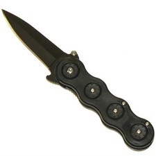 Assisted Opening Folding Knife, Black Spring Assist, Clip, Stainless Steel Blade