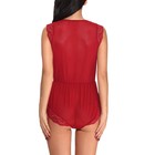 Red Sexy Lace Bodysuit Women Deep V Neck One Piece Babydoll Mesh Jumpsuit M — photo 4