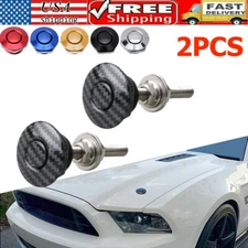 2PC Push Button Quick Release Hood Pins Bonnet Lock Clip Latch Bumper Universal