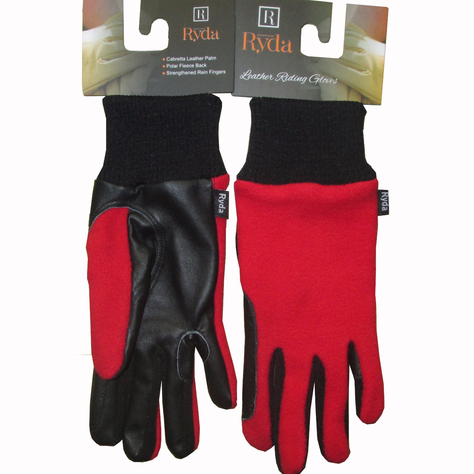 Ryda Childrens Winter Leather Horse Riding Gloves Fleece Backed eBay