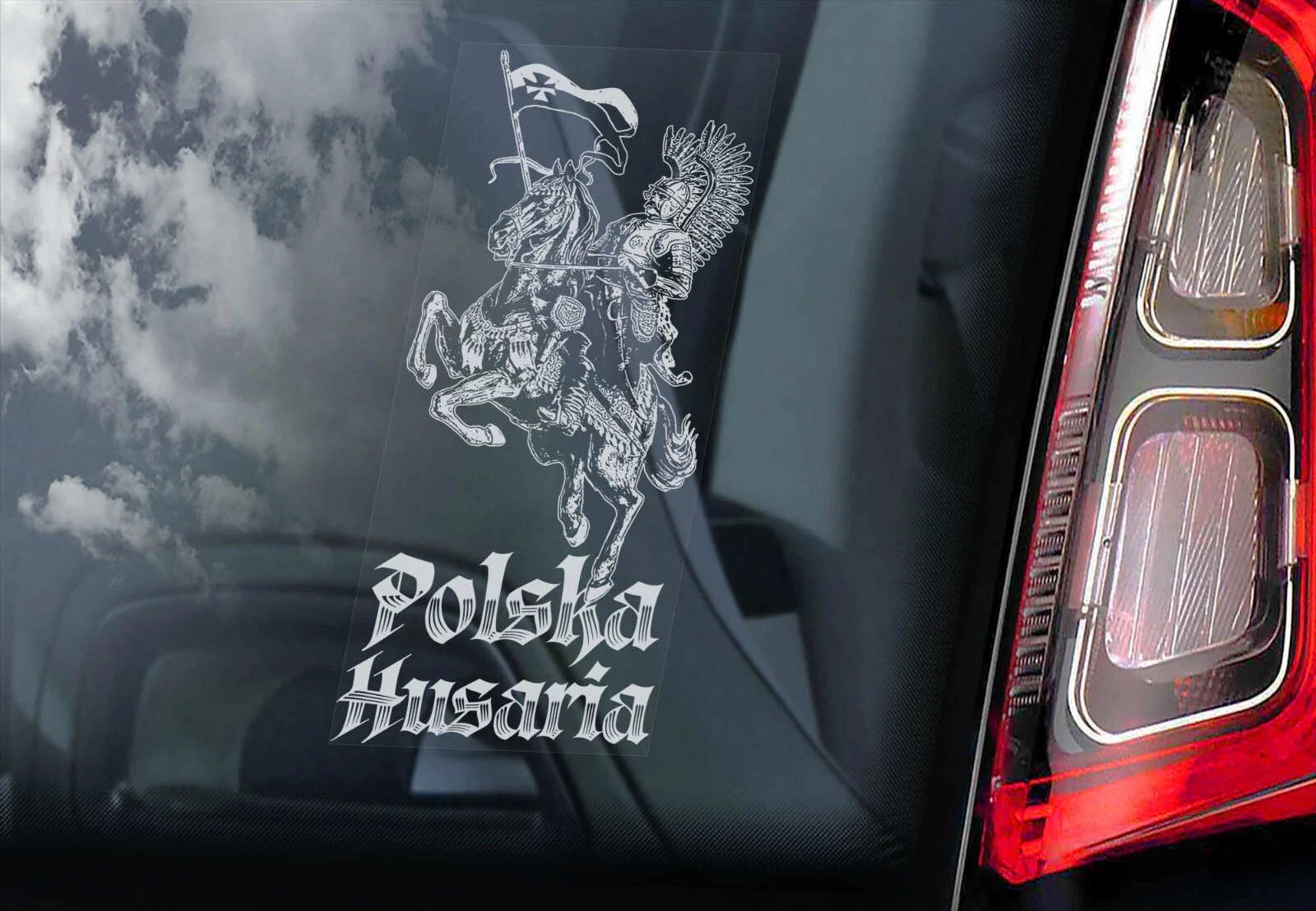 POLSKA HUSARIA Car Window Sticker - Poland Hussars Coat Arms Crest Decal Sign