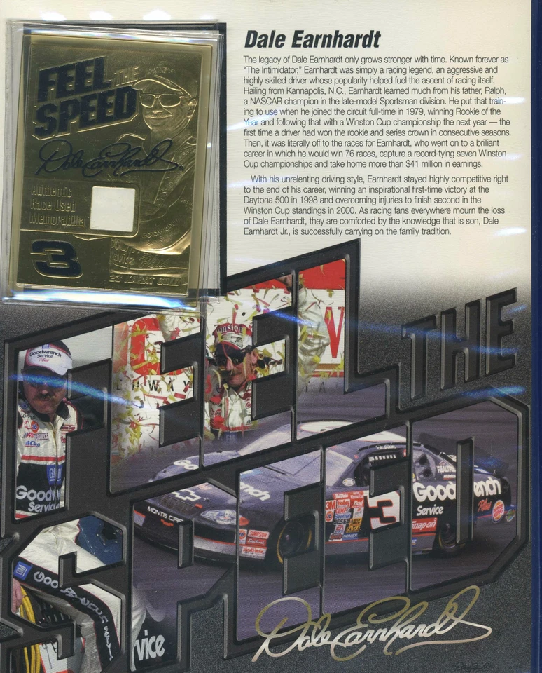 DALE EARNHARDT JR SR 23KT GOLD CARDS RACE USED White COLOR Sheet Metal RARE  - Image 2 of 3