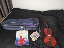 Stentor Violin 4/4 Bundle With Shoulder Rest, ABRSM music Book, Rosin, Stickers