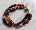 ETRO Multicolored Bracelet With Magnetic Closure 2-row Beaded Bracelet Italy