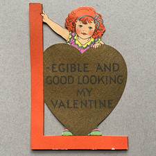 Eligible And Good Looking Girl Red Hair Heart Die Cut Carrington Valentine Card