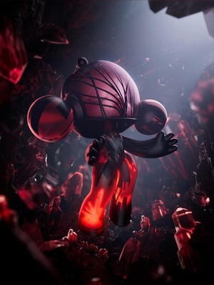 MEGA α SKULLPANDA 400% Red crystal Limited Edition Collectible Art