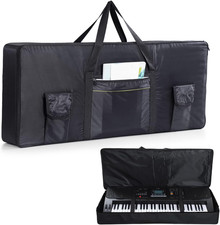 61 Key Keyboard Case,Padded Carrying Bag Water-Resistant 420D Oxford Cloth, 3 Ex