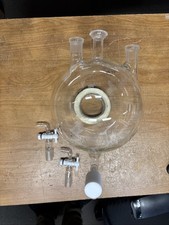 5L Glass Receiving Flask W Drain Valve & Valves For Rotary Evaporator / Reactor 