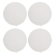 4Pcs Plastic Mesh Canvas Sheet 18cm/ 7" White Round Blank Canvas