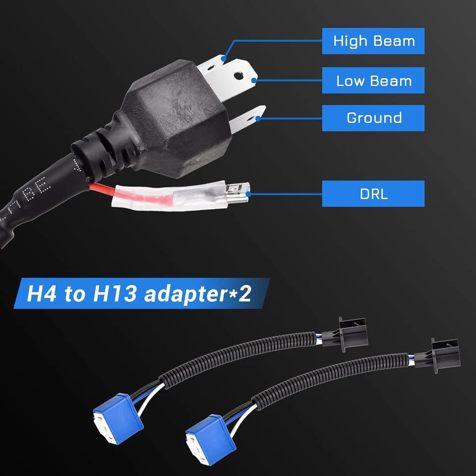 Par de faros LED redondos DRL de 7 pulgadas para camioneta Dodge W100 W200 D100 D200 Foto 4 de 4