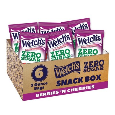 Welch's Zero Sugar Fruity Bites, Berries 'n Cherries 3 Ounce (Pack of 6)