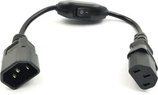 Power Cord with Switch, PC Power Cord Inline Switch IEC 320 Mains Power C14 to C