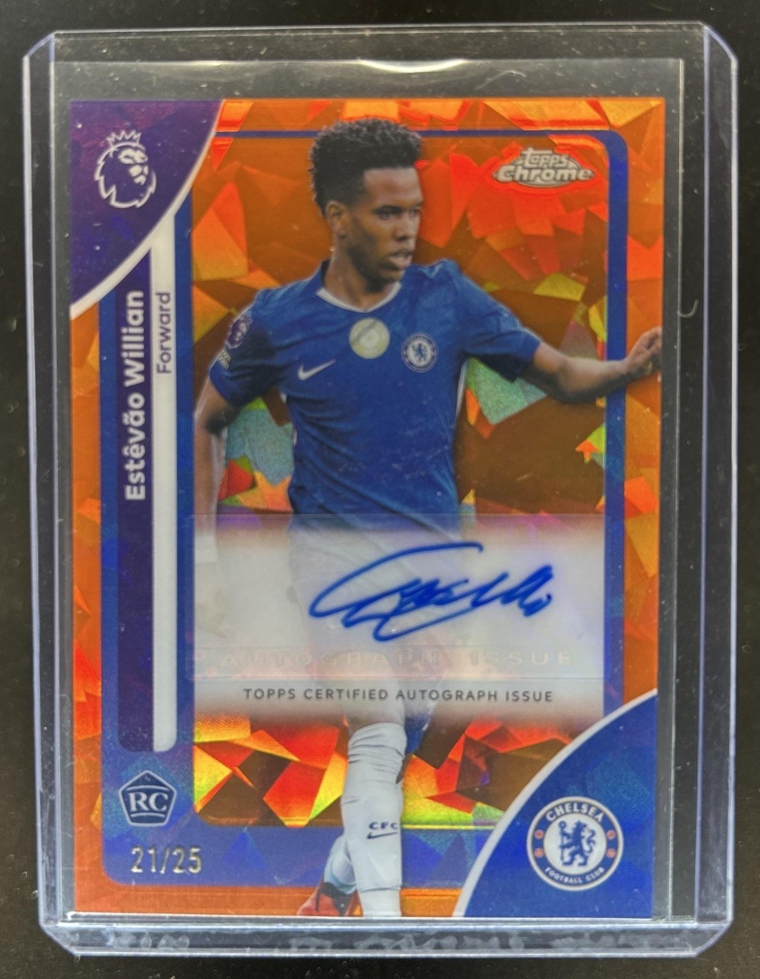 2026 Topps Chrome Estevao Willian Auto Sapphire Orange Refractor RC #/25