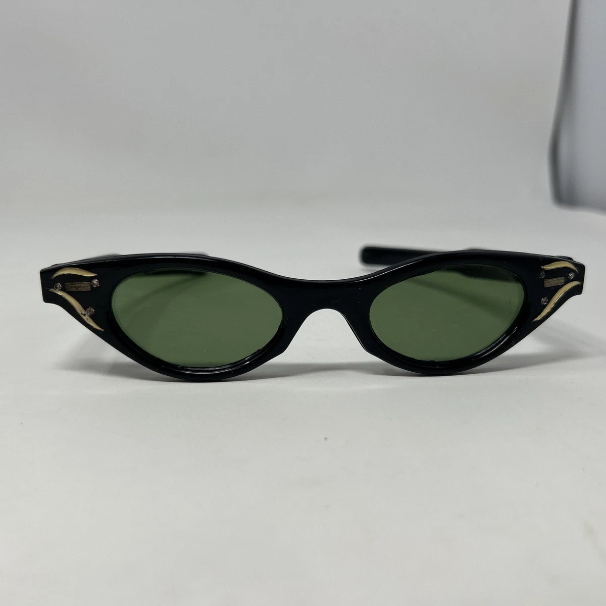 Vintage 1980’s Black Animal Print Sunglasses, Slight‎ Cateye, Made in France 80 main image 2