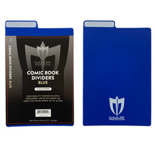Divisores de cómic de plástico azul de 50 quilates con protección máxima con pestaña plegable para escribir