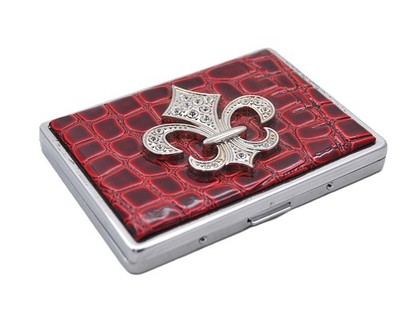 Fleur De Leis Design ID/Business Card holder Organizer Made with Faux Leather