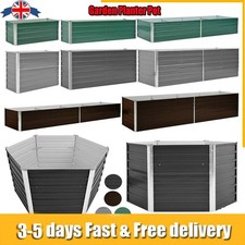 Garden Planter Galvanised Steel Raised Bed Outdoor Plant Vegetable Box 4 Colours
