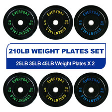 2" Olympic Bumper Plate Weight Plate Set with 7 Ftbarbell