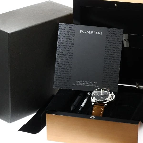 Panerai — Officine Panerai Luminor 1950 PAM00537 42mm SS Black Dial Automatic Watch #C2616