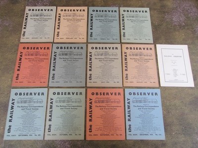 RAILWAY OBSERVER x12 1954 BAND XXIV ORIGINAL KOMPLETT FULL SET PLUS INDEX RCTS