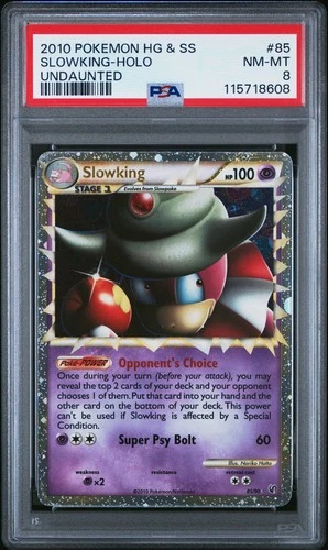 2010 POKEMON UNDAUNTED SLOWKING PRIME #85 ULTRA RARE PSA 8 NM #115718608