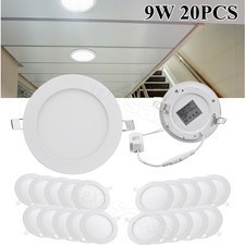 20X 9W 5" Round Cool White LED Recessed Ceiling Panel Down Lights Bulb Slim Lamp